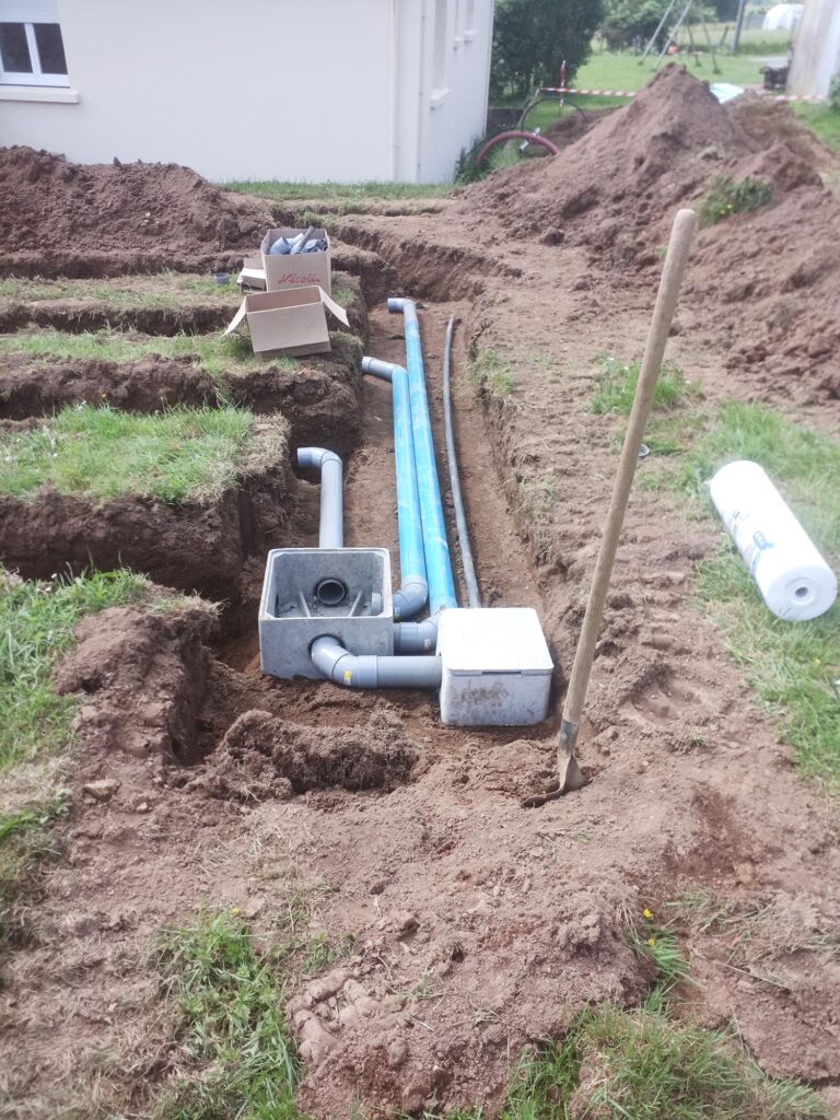 pose assainissement individuel Quistinic - Le Guellec Terrassement